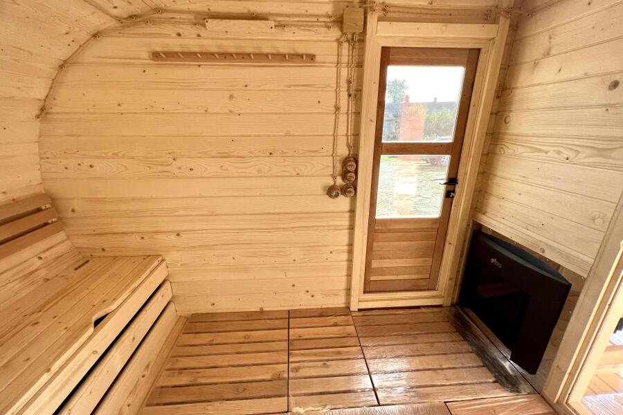 Баня овальная с панорамным куполом 3*6 м, две комнаты, фото 9