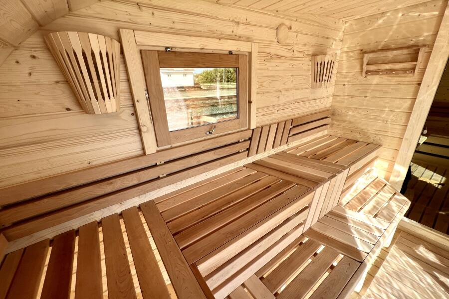 Баня овальная с панорамным куполом 3*6 м, две комнаты, фото 15