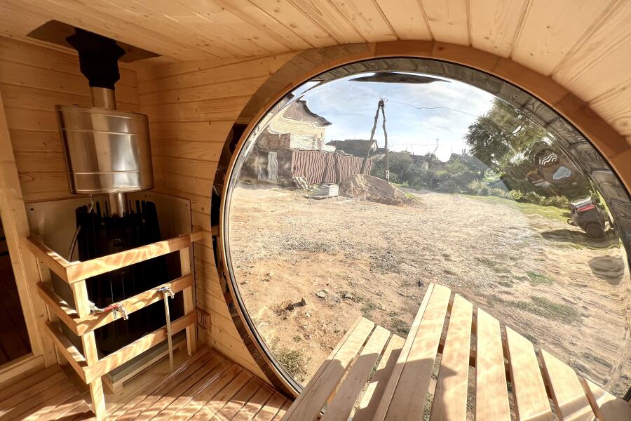 Баня овальная с панорамным куполом 3*6 м, две комнаты, фото 16