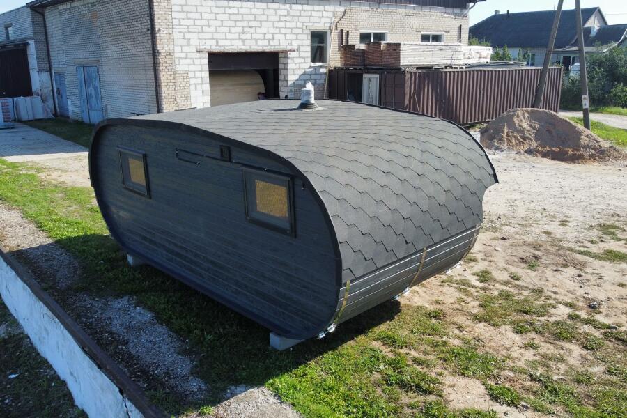 Баня овальная с панорамным куполом 3*6 м, две комнаты, фото 18
