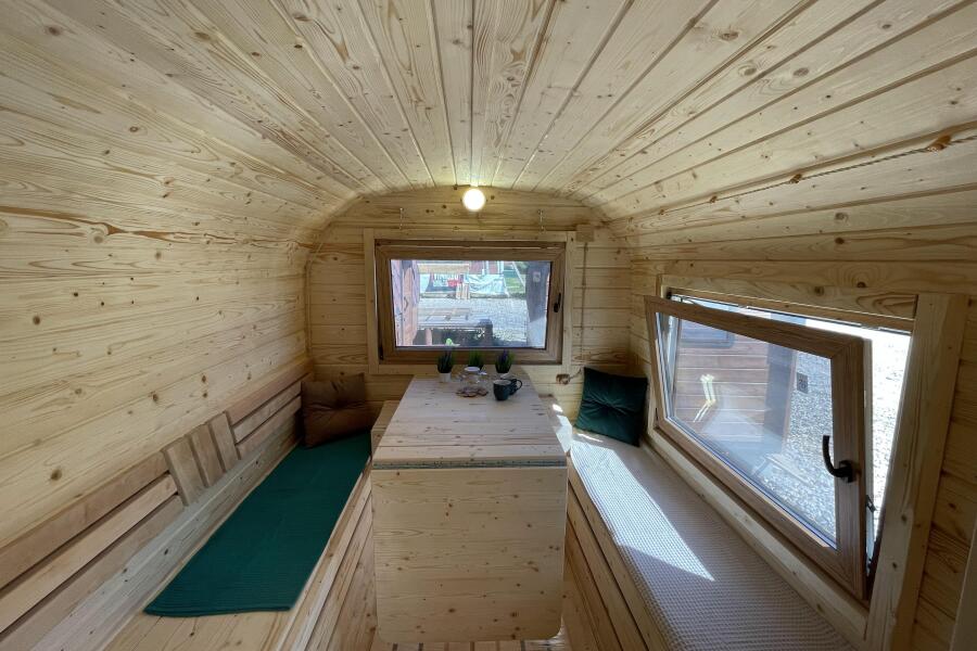 Квадро баня 6 метров с раздевалкой и панорамными окнами , фото 4