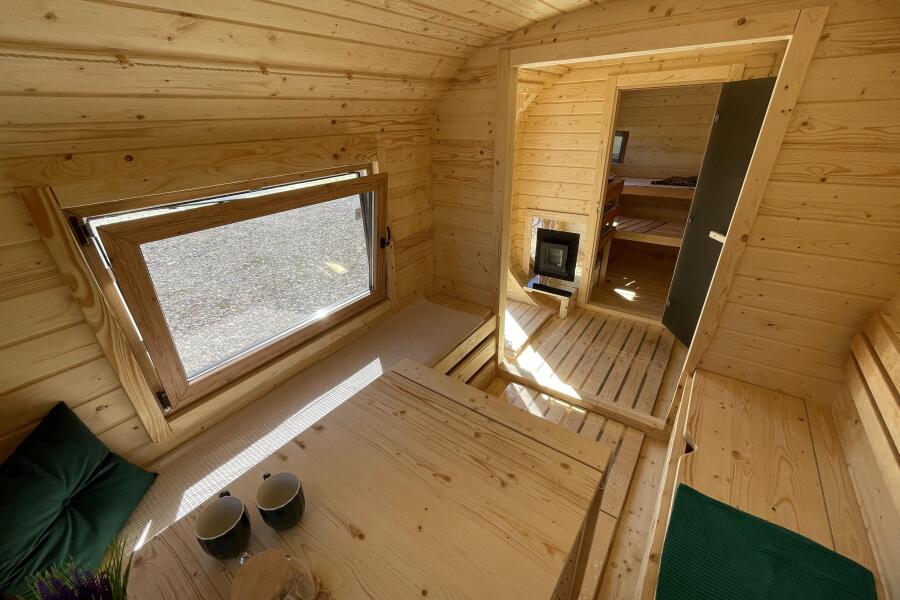 Квадро баня 6 метров с раздевалкой и панорамными окнами , фото 5