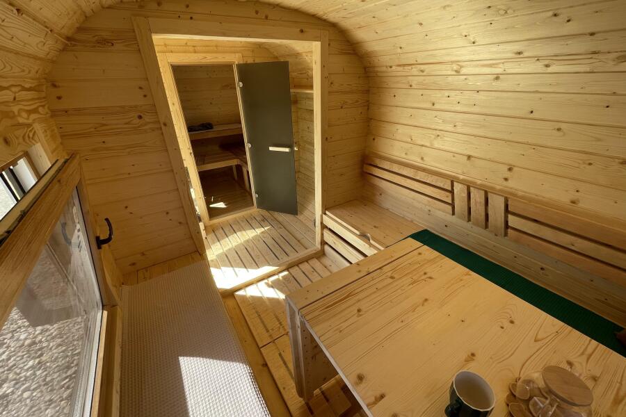 Квадро баня 6 метров с раздевалкой и панорамными окнами , фото 6