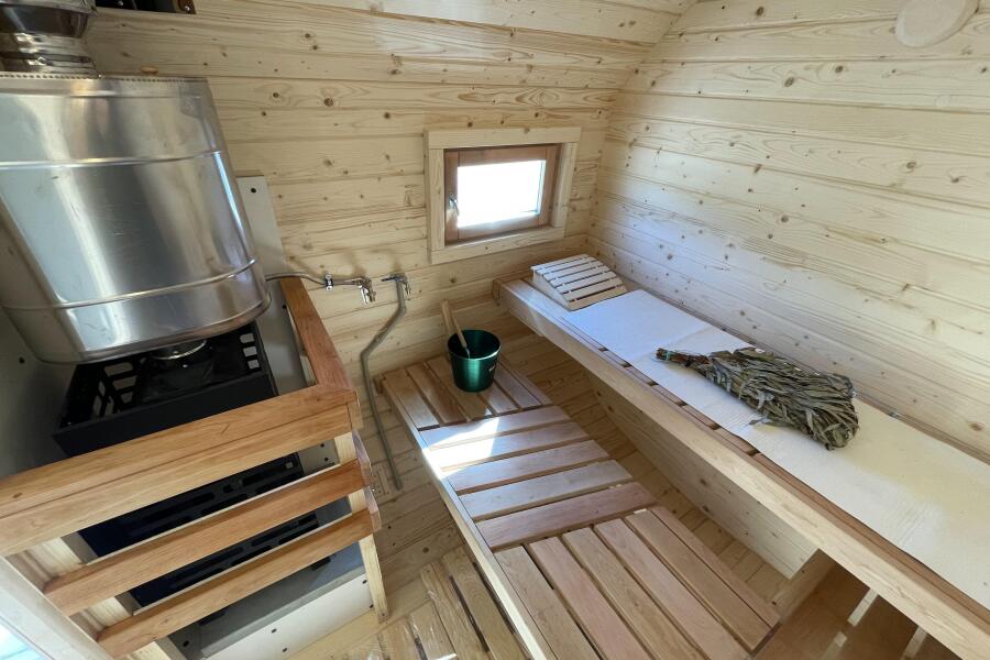 Квадро баня 6 метров с раздевалкой и панорамными окнами , фото 13