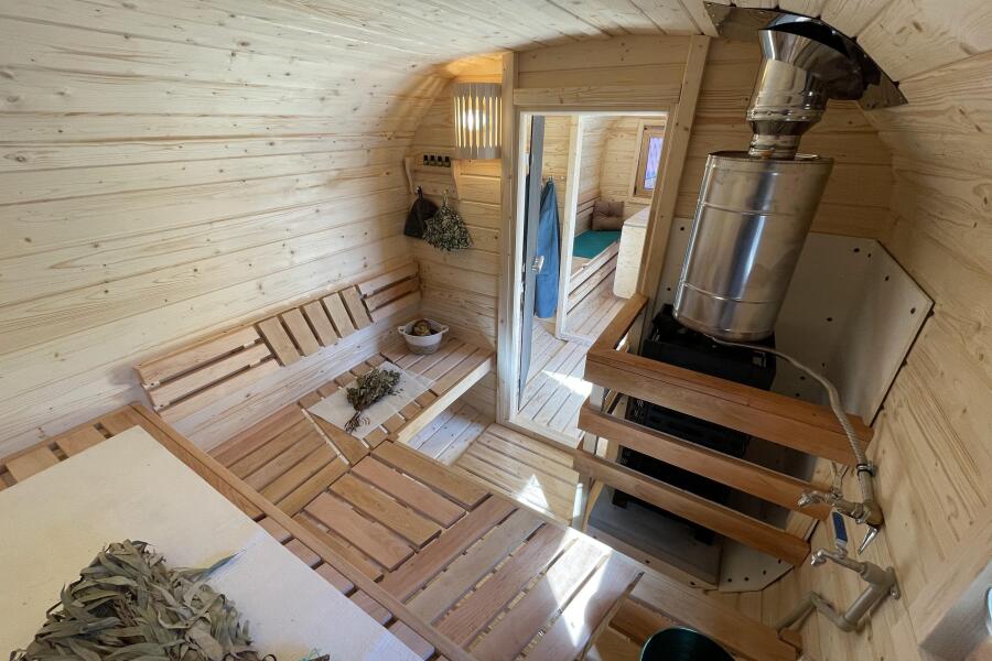 Квадро баня 6 метров с раздевалкой и панорамными окнами , фото 15