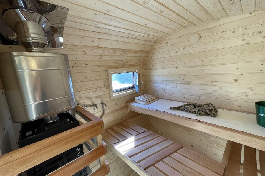 Квадро баня 6 метров с раздевалкой и панорамными окнами , фото 17