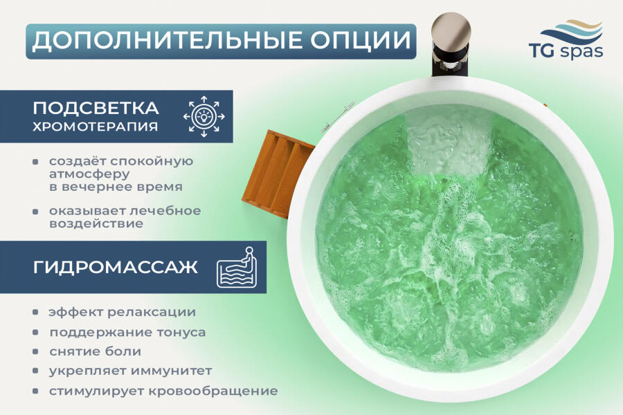 Купель Лагуна 200 с гидромассажем и подсветкой, фото 2