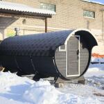 Баня-бочка 6 м с козырьком, 3 комнаты, фото 13