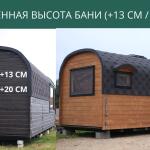 Увеличенная высота бани (+13 см / +20 см), фото 2