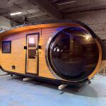 Баня овальная 3*6 метра с панорамным куполом и душевой , фото 26