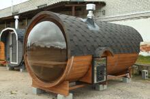 Баня Батискаф 4,6 м, 2 комнаты,  топка снаружи