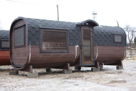 Квадро баня 6 м с козырьком, с раздевалкой, боковой вход