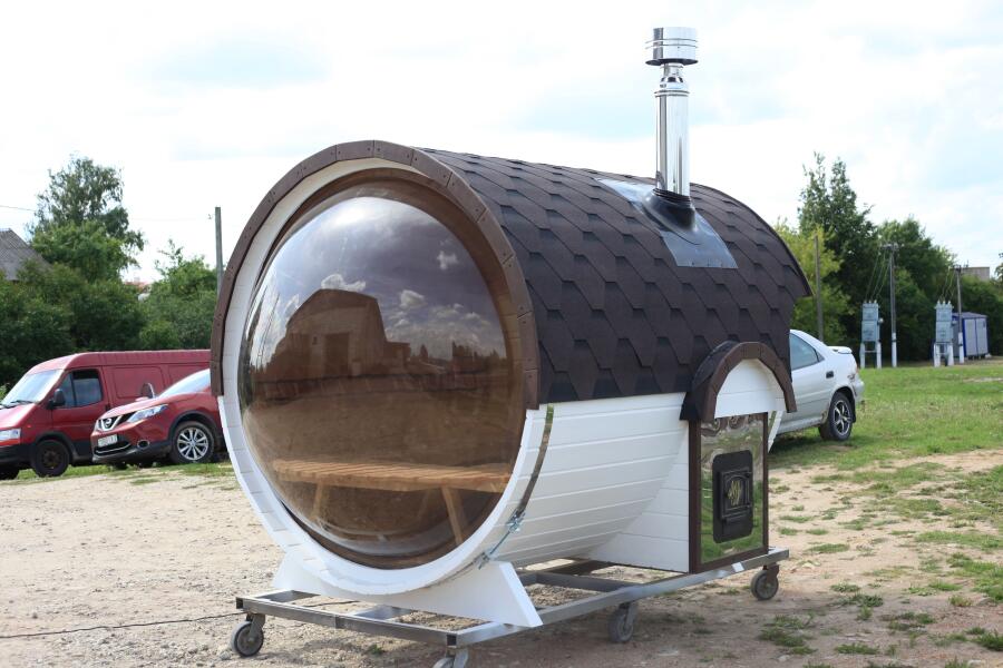 Баня-бочка Батискаф 2,5 м с козырьком, фото 1