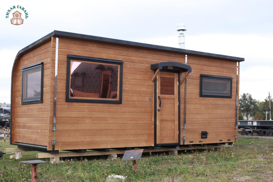 Баня Парус 6 м, 2 отд, боковой вход, со спальным местом и душевой, топка внутри, фото 1