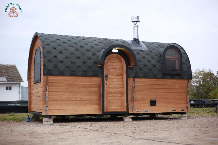 Баня Сундук 5 м, 2 отд, боковой вход, с душевой, топка внутри, фото 1