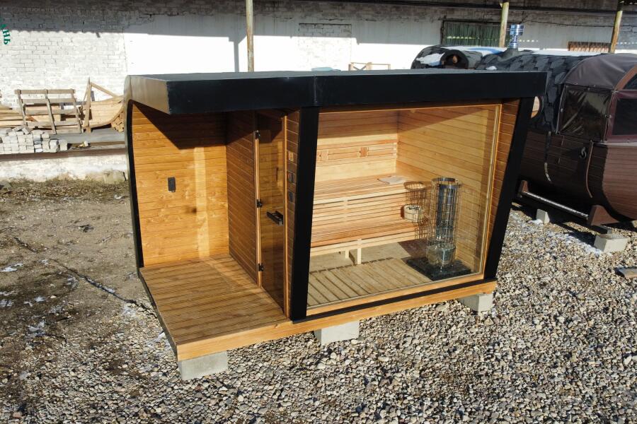 Каркасная сауна с панорамным окном по Финской технологии Сканди, фото 1